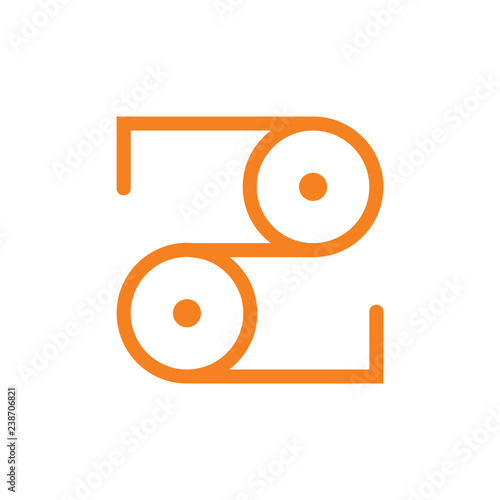 letter z rope wheels machine logo vector