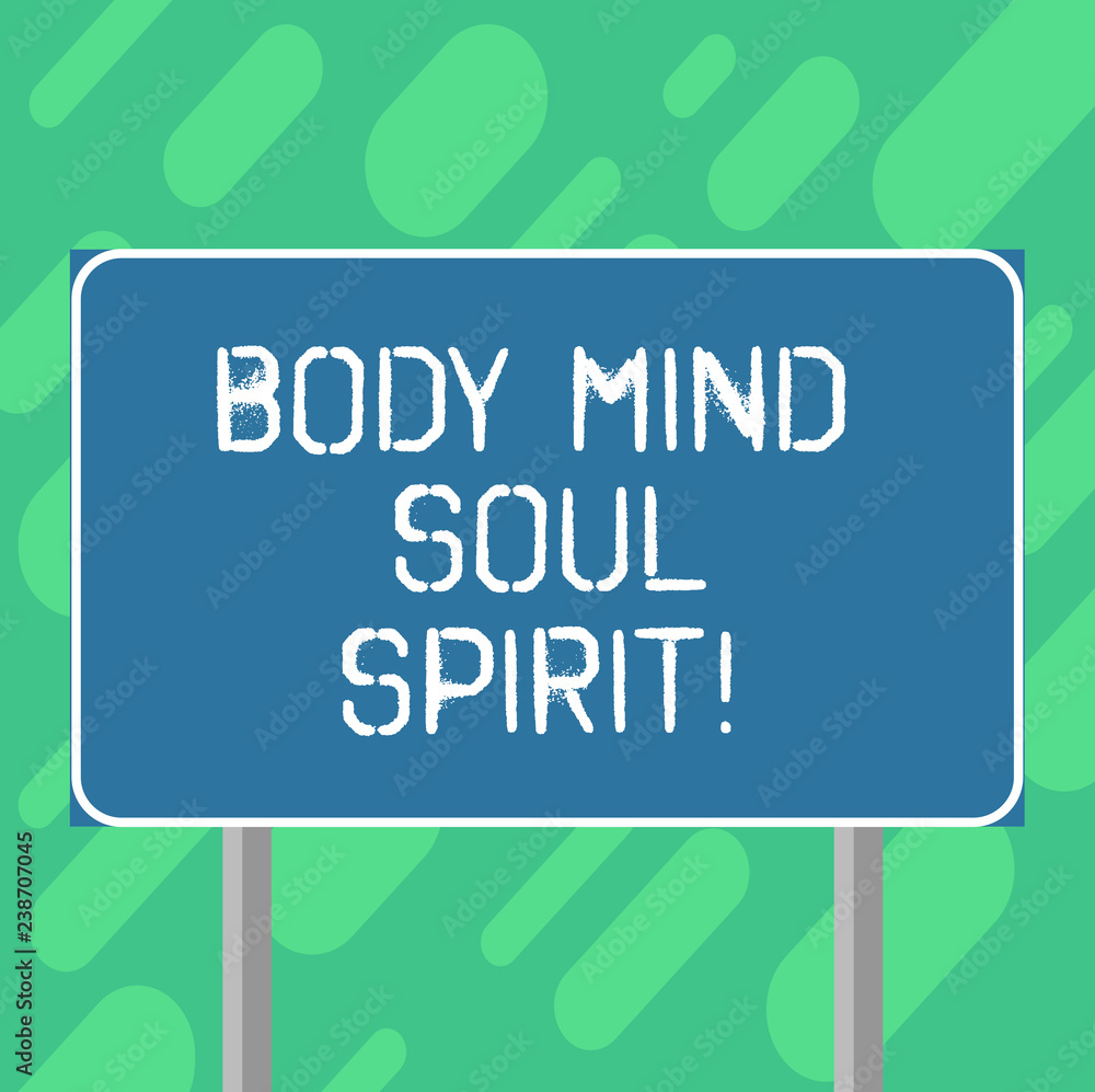 Conceptual hand writing showing Body Mind Soul Spirit. Business photo text Healthy lifestyle emotional balance Spiritual feelings Blank Outdoor Color Signpost photo with Two leg and Outline Conceptual hand writing showing Body Mind Soul Spirit. Business photo text Healthy lifestyle emotional balance Spiritual feelings Blank Outdoor Color Signpost photo with Two leg and Outline