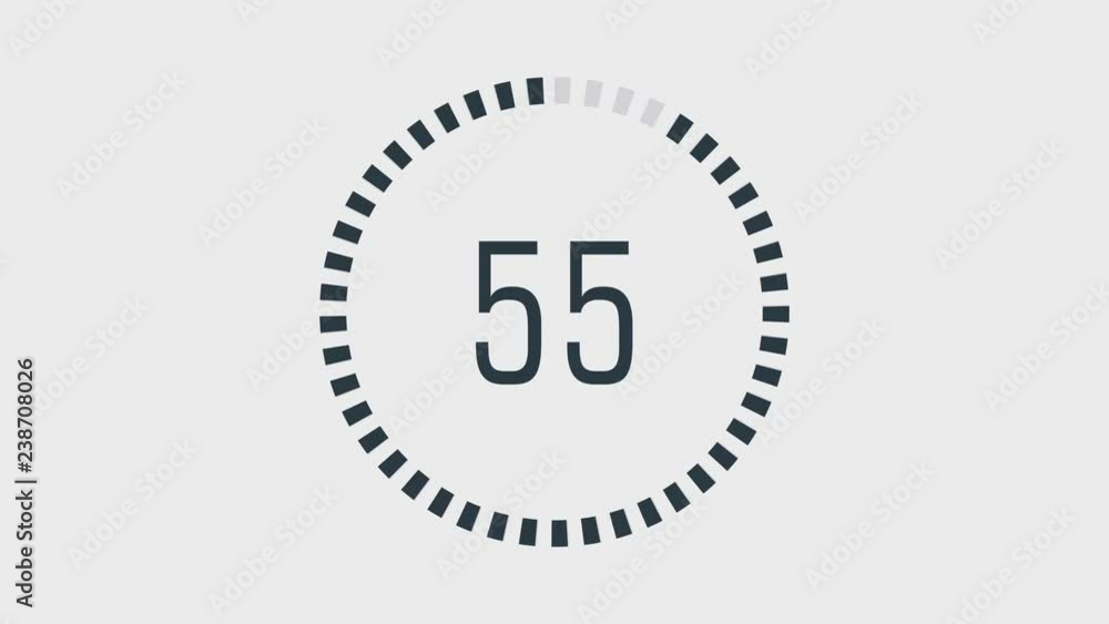 Countdown one minute animation from 60 to 0 seconds. Modern flat design with animation on white background. 4K. Alpha channel. Countdown one minute animation from 60 to 0 seconds. Modern flat design with animation on white background. 4K. Alpha channel.