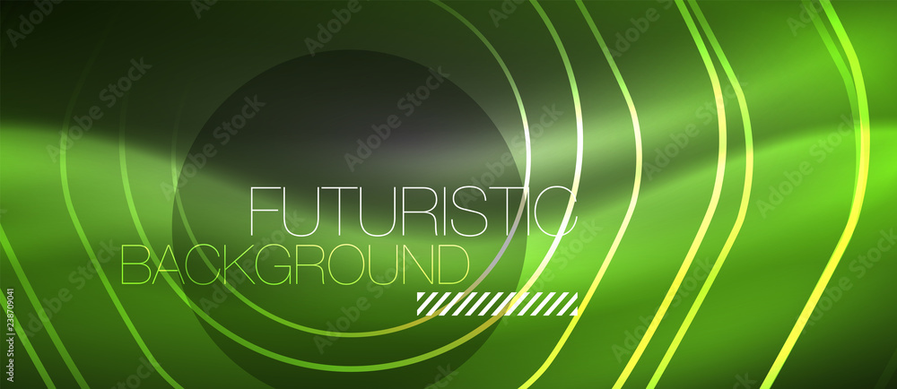 Black and glowing color lines neon design, magin techno template background Black and glowing color lines neon design, magin techno template background