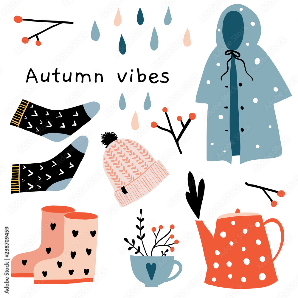 Naklejka Autumn mood. Fall season clothing