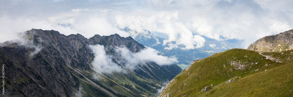 Allgäuer Alpen, Ausblick vom Nebelhorn, Oberstdorf, Allgäu, Bayern, Deutschland, Europe
