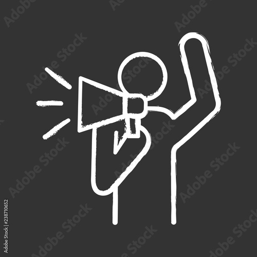 Protester chalk icon