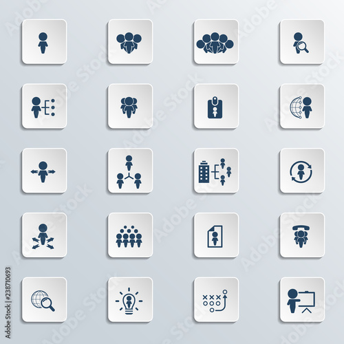 Human resources icon set. Vector illustration.