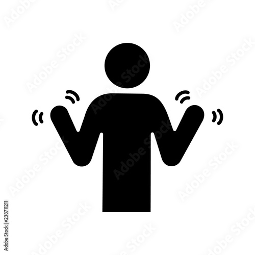Hands tremor glyph icon