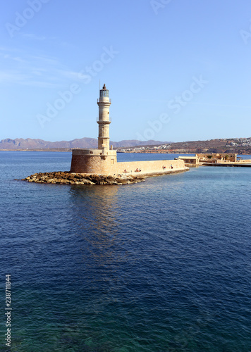 Chania lighthouse and harbour wall