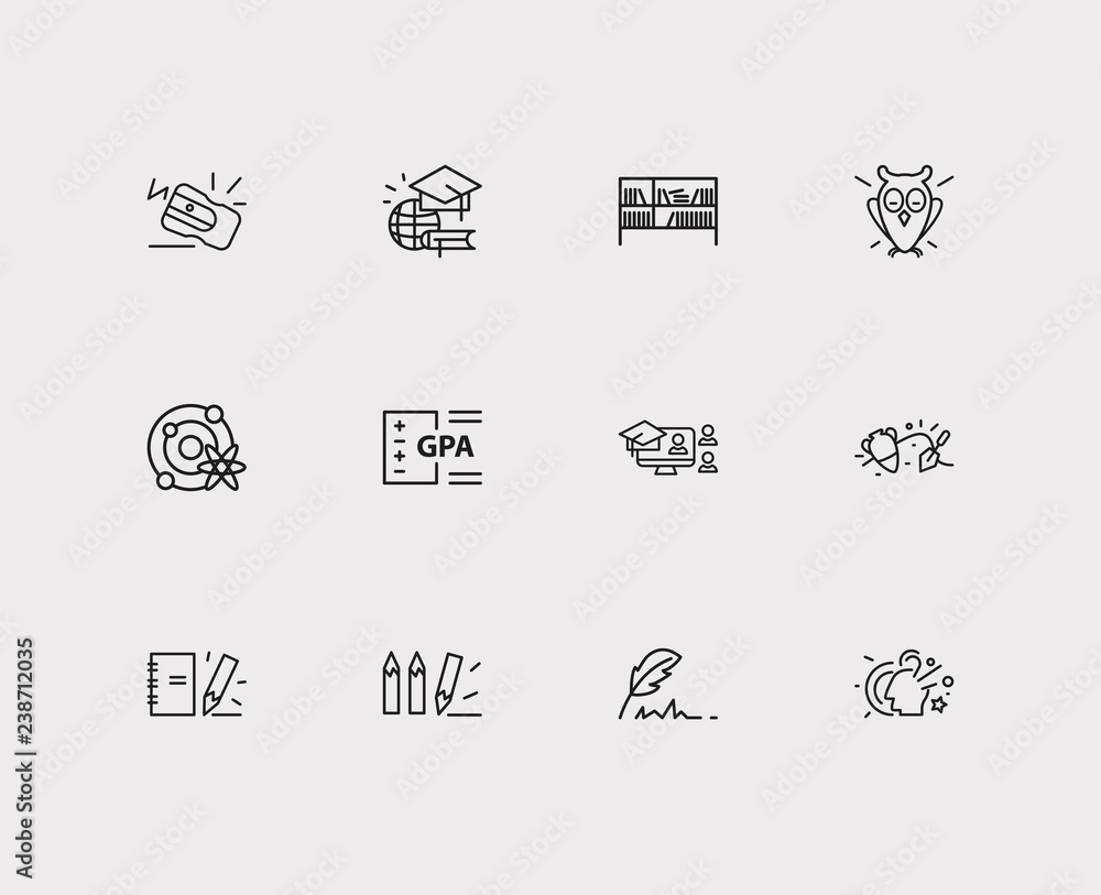 Elearning Icons Set Archaeology And Elearning Icons With Notepad Online Course And Astrophysics Set Of Academic For Web App Logo Ui Design Stock Vector Adobe Stock