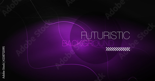 Neon lines wave background. Abstract composition