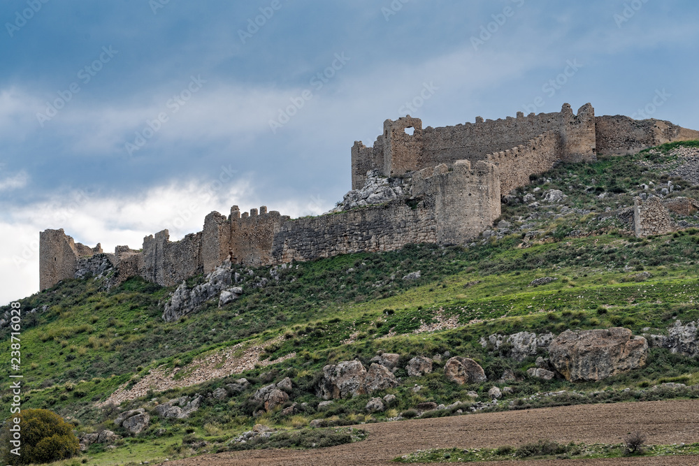 View of Castle Larisa, the ancient and medieval acropolis of the city of Argos in Peloponnese, Greece