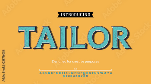 Tailor typeface.For labels and different type designs