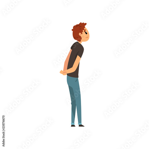Man looking forward to something, side view vector Illustration on a white background