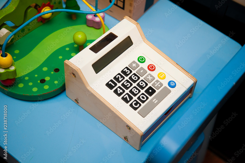 Toy cash register. Play the store. Sell by headpieces Toy cash register. Play the store. Sell by headpieces