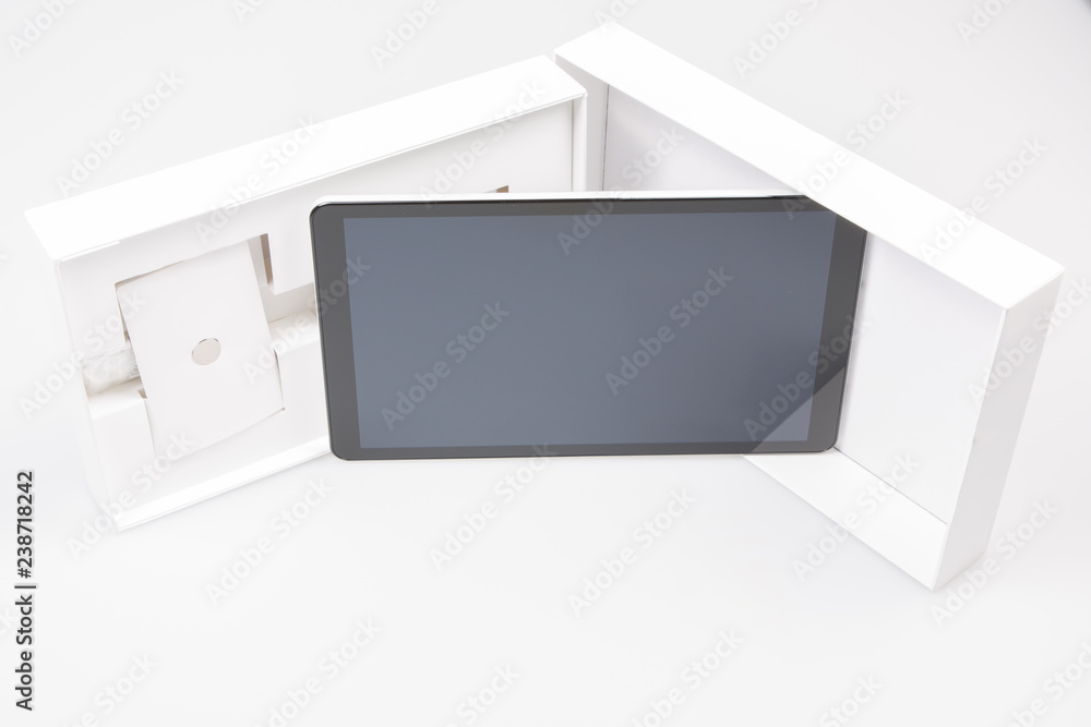 Computer Tablet pc in white sale shop box Computer Tablet pc in white sale shop box