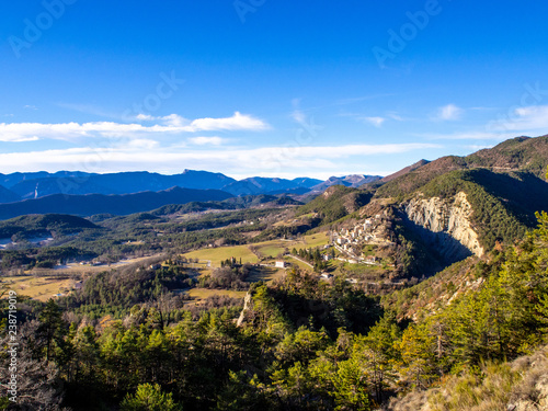 View of valley in south French Alps in French Riviera region