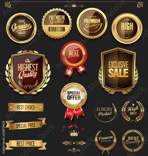 Luxury gold and black design elements collection