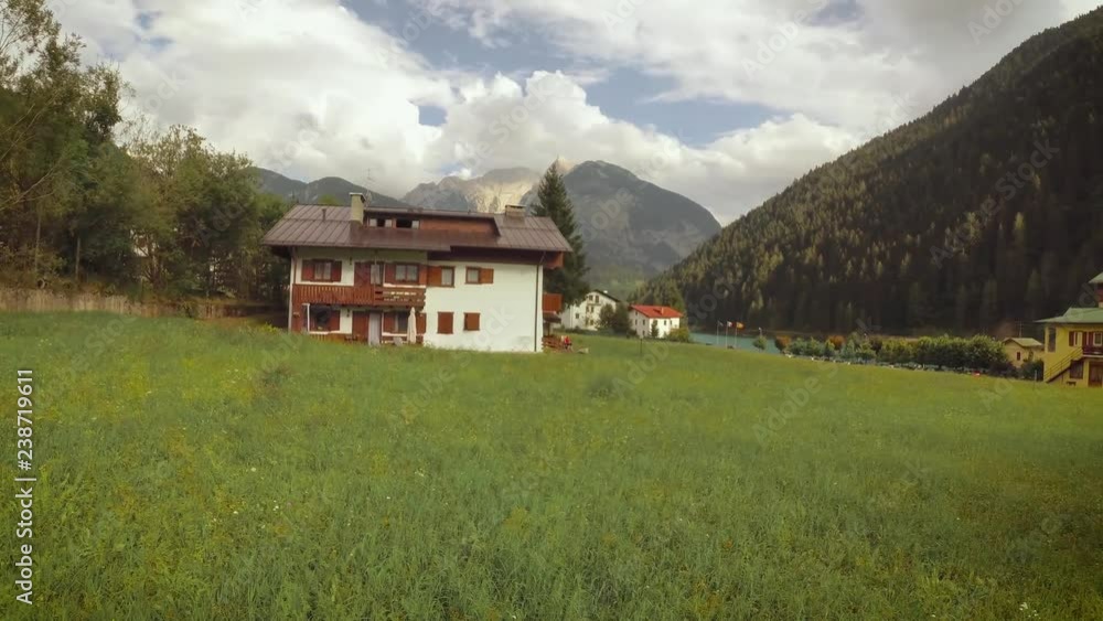 Auronzo di Cadore, Italy. August 10, 2018: Beautiful tourist mountain town. Auronzo di Cadore, Italy. August 10, 2018: Beautiful tourist mountain town.