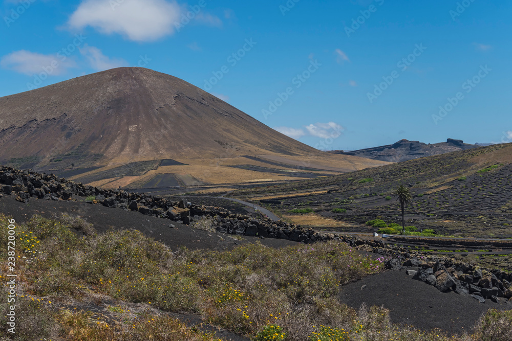 Canary islands lanzarote volcano landscape sunny day