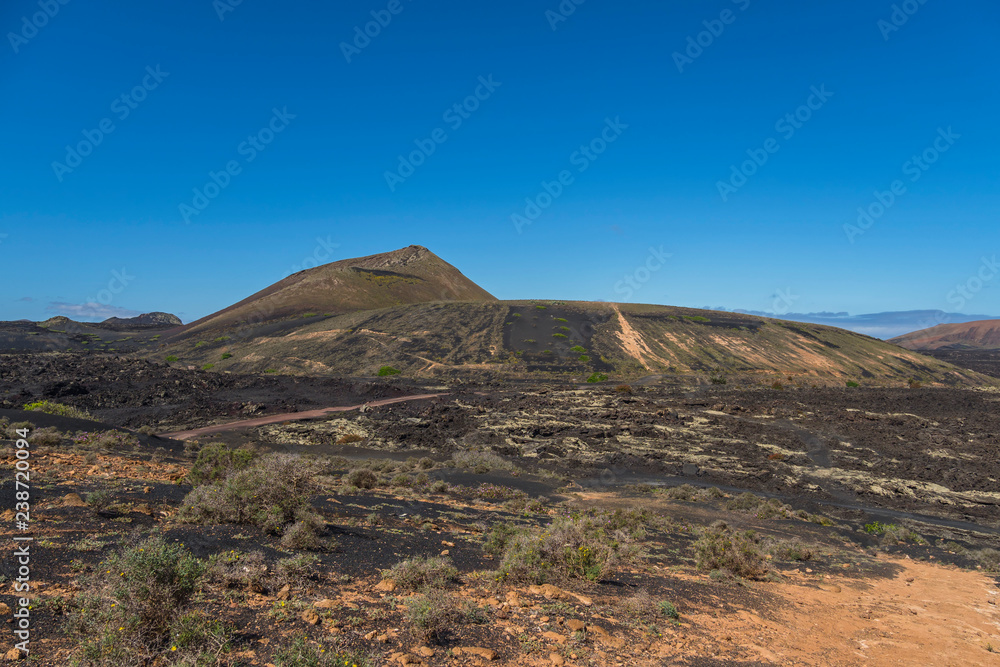 Canary islands lanzarote volcano landscape sunny day Canary islands lanzarote volcano landscape sunny day