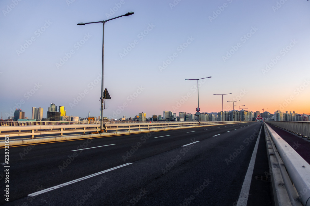 The streets in the city are empty. The streets in the city are empty.