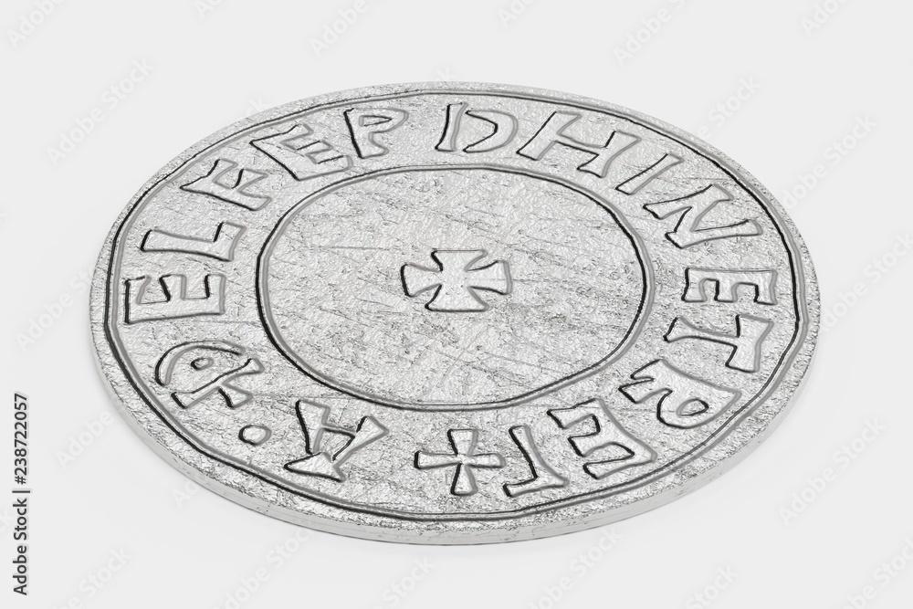 Realistic 3d Render of Silver Penny Realistic 3d Render of Silver Penny