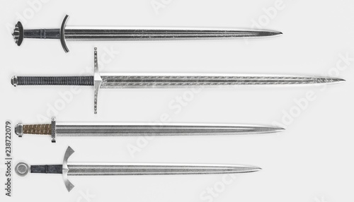 Realistic 3d Render of Viking Swords