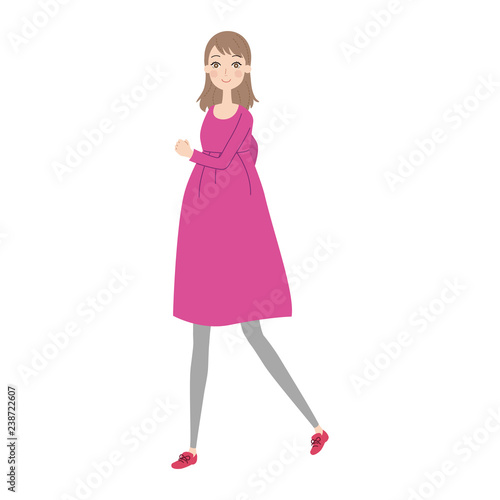 A pregnant woman who walks.