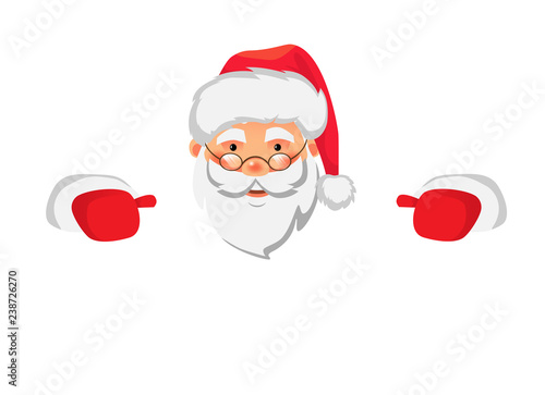 Santa Claus holding big banner