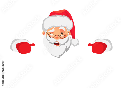 Santa Claus holding big banner