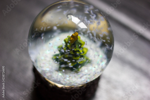 holiday christmas background  with snow globe