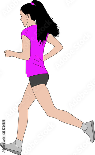 female marathon runner illustration