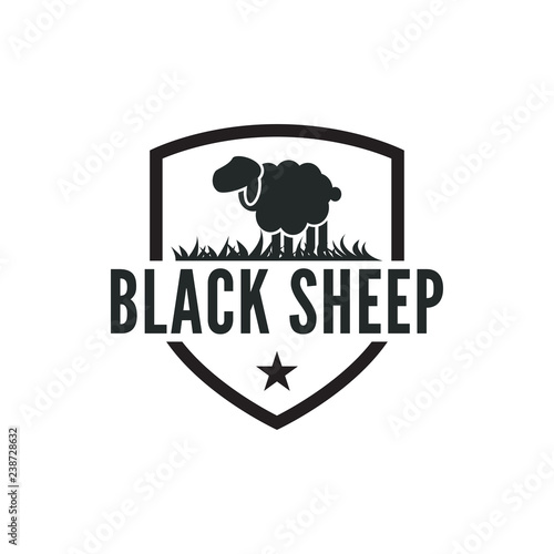 Vintage black sheep logo design inspiration