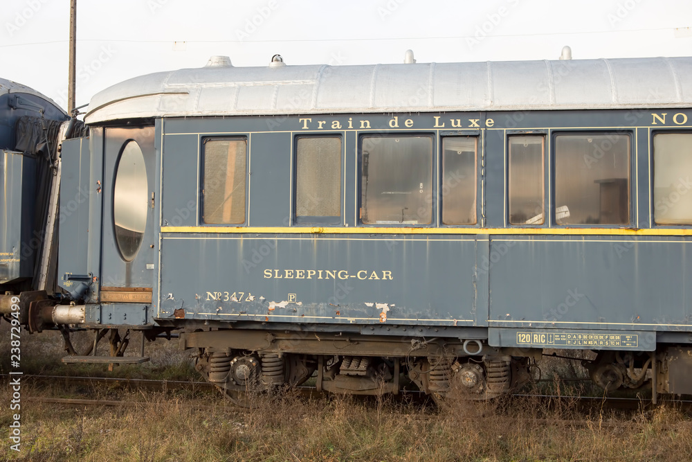 Orient express in Malaszewice, Poland. Train is getting damaged stuck for 10 years. 