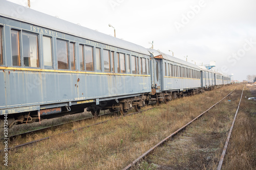 Orient express in Malaszewice, Poland. Train is getting damaged stuck for 10 years. 