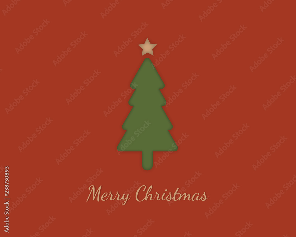 Christmas wishes with Christmas tree paper cutout effect Christmas wishes with Christmas tree paper cutout effect