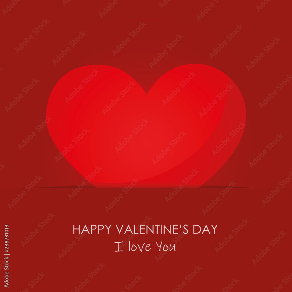 red heart greeting card for valentines day vector illustration EPS10 red heart greeting card for valentines day vector illustration EPS10