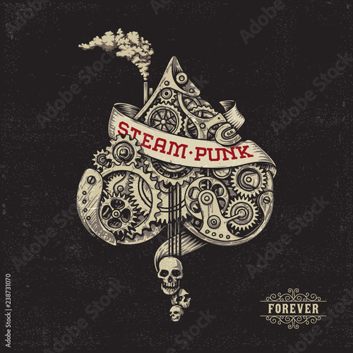 Unique vintage steampunk Illustration