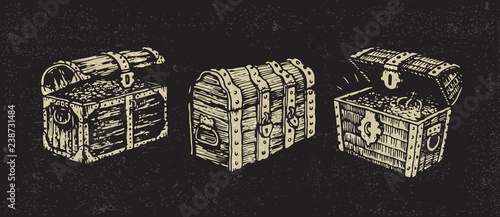 Illustrated treasure chests