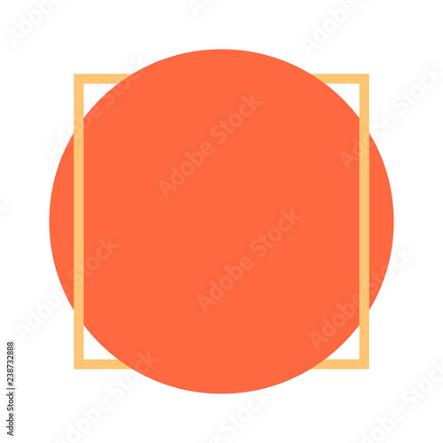 Abstract geometric element created using square and round shapes. Graphic element saved as a vector illustration for design photo