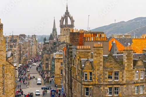 Edinburgh, Scotland / United Kingdom - August 2014: The Royal Mile photo