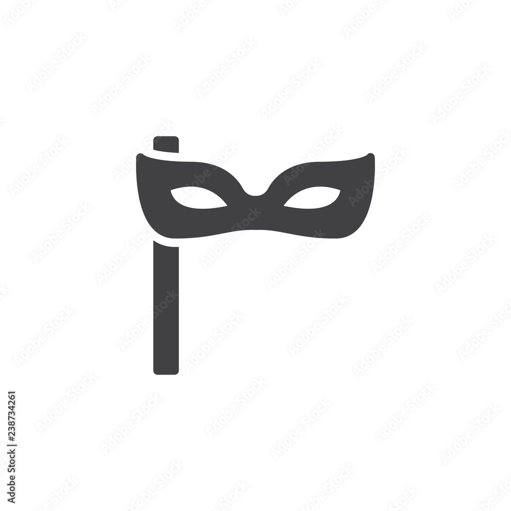 Party mask vector icon. filled flat sign for mobile concept and web design. Carnival mask simple solid icon. Symbol, logo illustration. Pixel perfect vector graphics