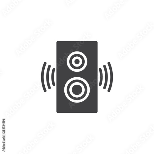 Portable music speaker vector icon. filled flat sign for mobile concept and web design. Party loudspeaker simple solid icon. Symbol, logo illustration. Pixel perfect vector graphics