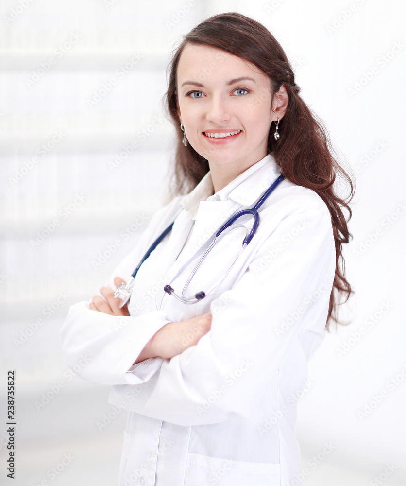 portrait of a female doctor of the therapist. portrait of a female doctor of the therapist.