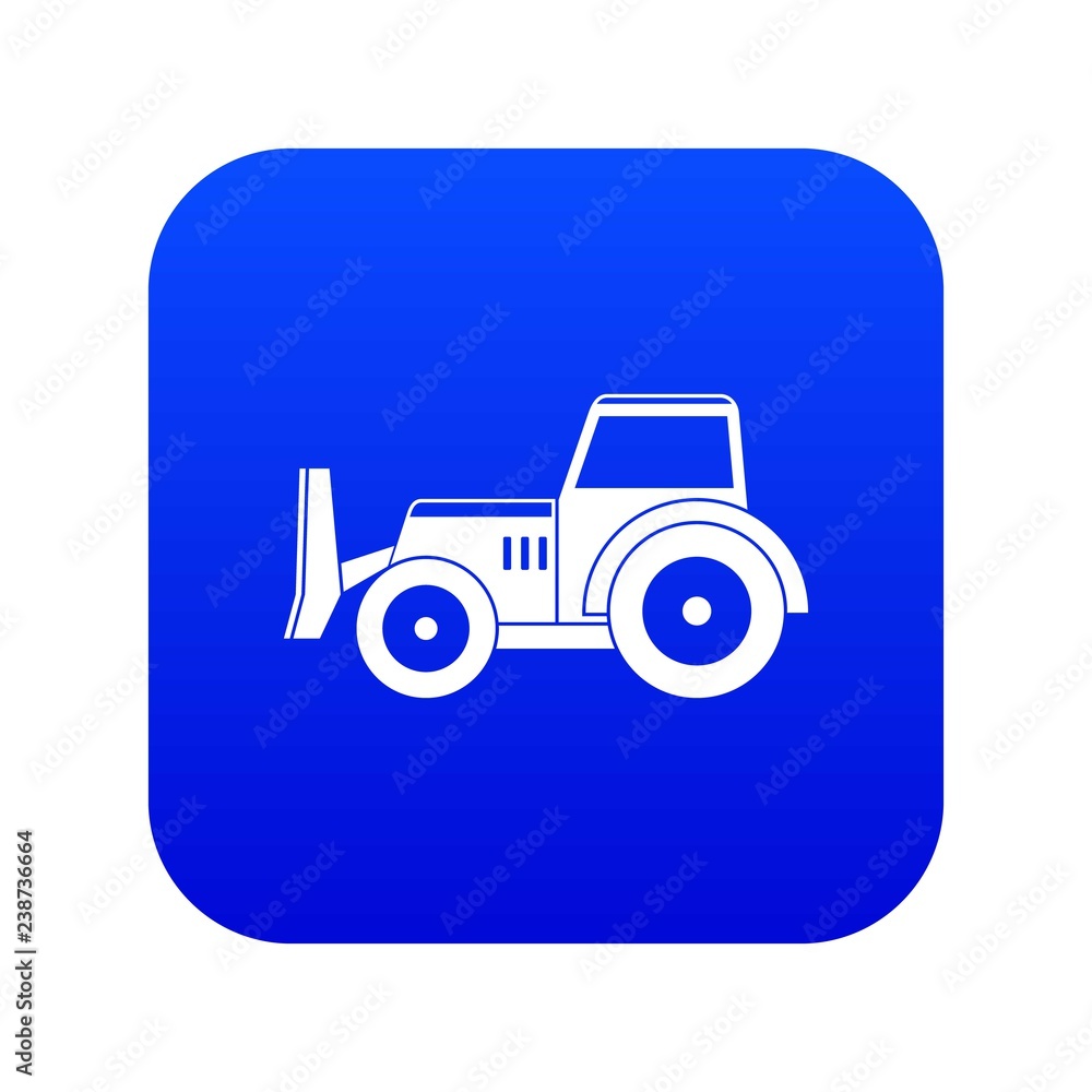 Skid steer loader bulldozer icon digital blue for any design isolated on white vector illustration Skid steer loader bulldozer icon digital blue for any design isolated on white vector illustration