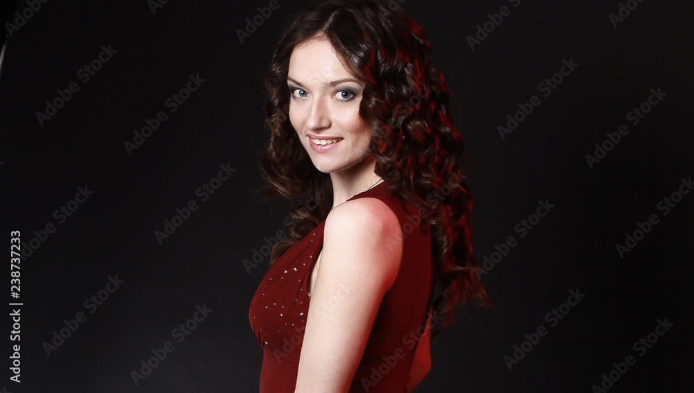 closeup. portrait of beautiful woman with evening make-up closeup. portrait of beautiful woman with evening make-up