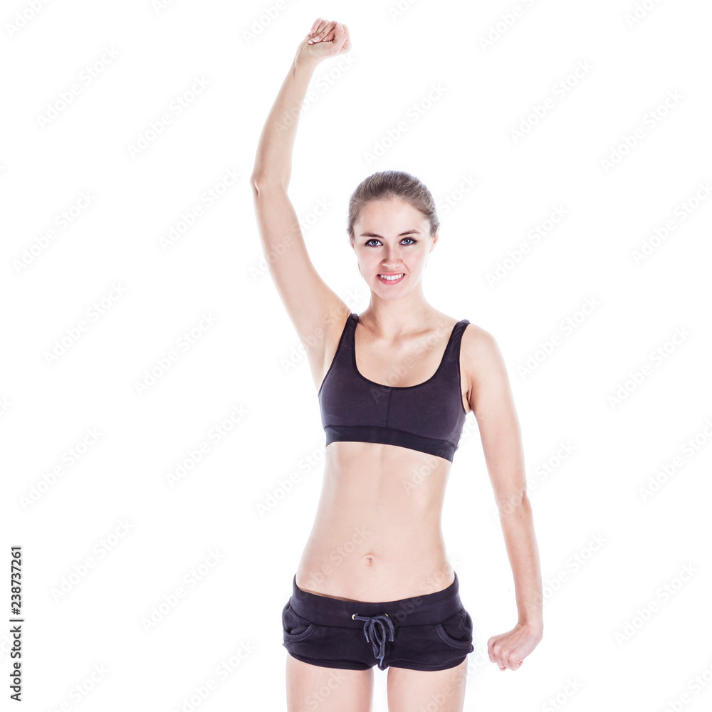 fitness instructor performs an exercise to strengthen the muscles fitness instructor performs an exercise to strengthen the muscles