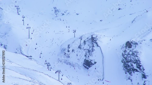 Landscape of snowed mountain for ski and snowboard