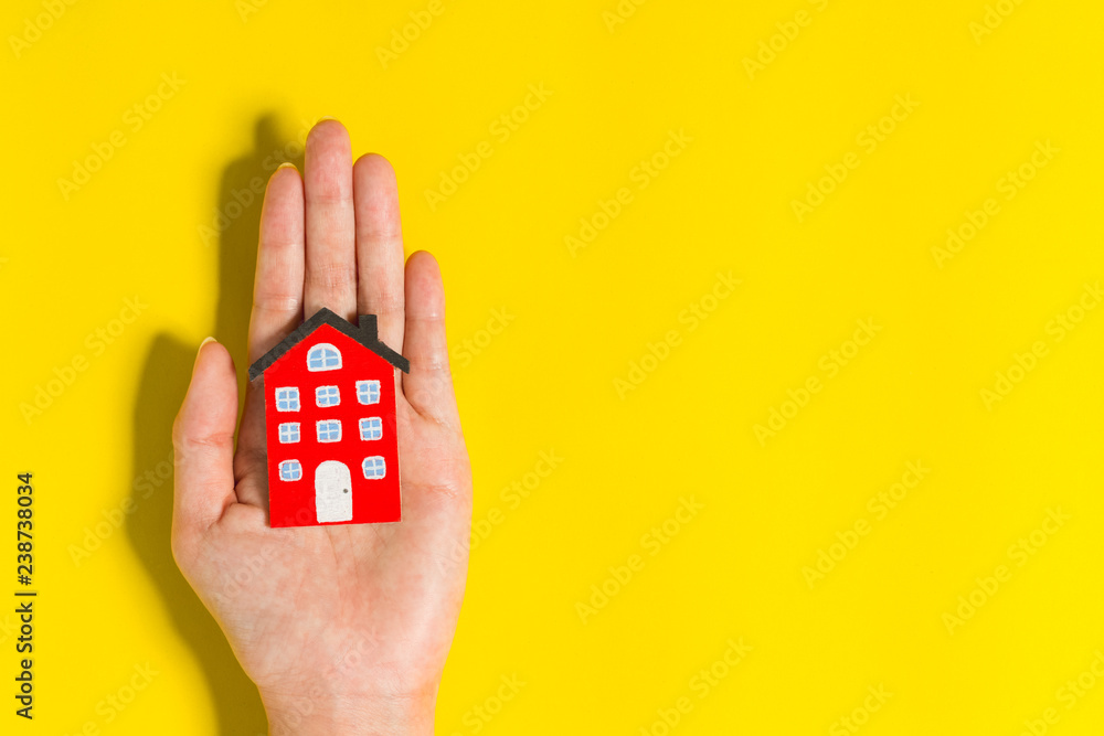 home model on yellow background home model on yellow background
