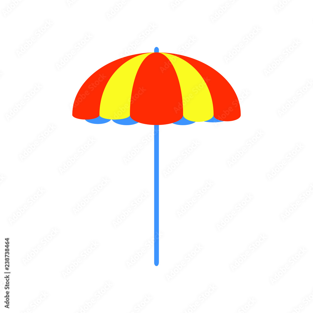 Beach umbrella flat style design vector illustration isolated on white background travel holidays icon sign. Beach umbrella flat style design vector illustration isolated on white background travel holidays icon sign.