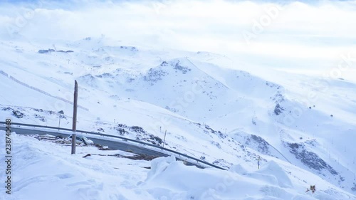 Landscape of snowed mountain for ski and snowboard