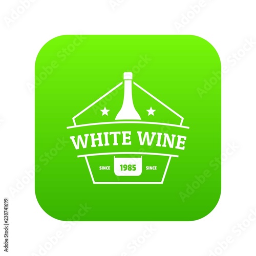 Bottle wine icon green vector isolated on white background